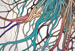 The human nervous system highlighting the sympathetic nerves