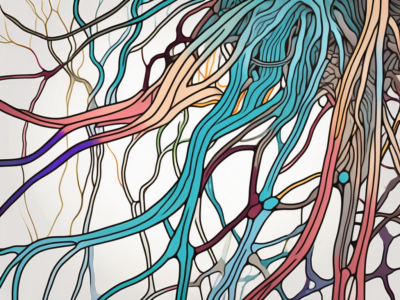 The human nervous system highlighting the sympathetic nerves