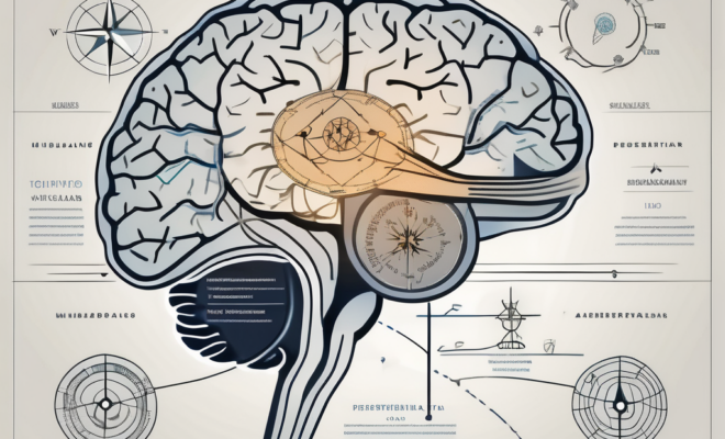 The human brain with a highlighted vestibular nerve