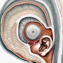 A detailed cross-section of the human ear