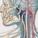 The human nervous system highlighting the glossopharyngeal nerve