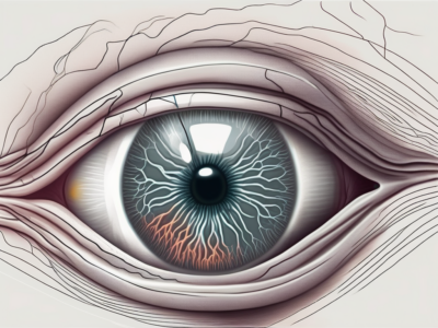 The human eye with the abducens nerve highlighted