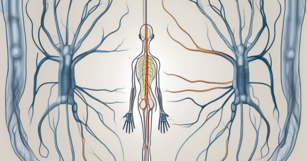 The human nervous system highlighting the perineal nerve